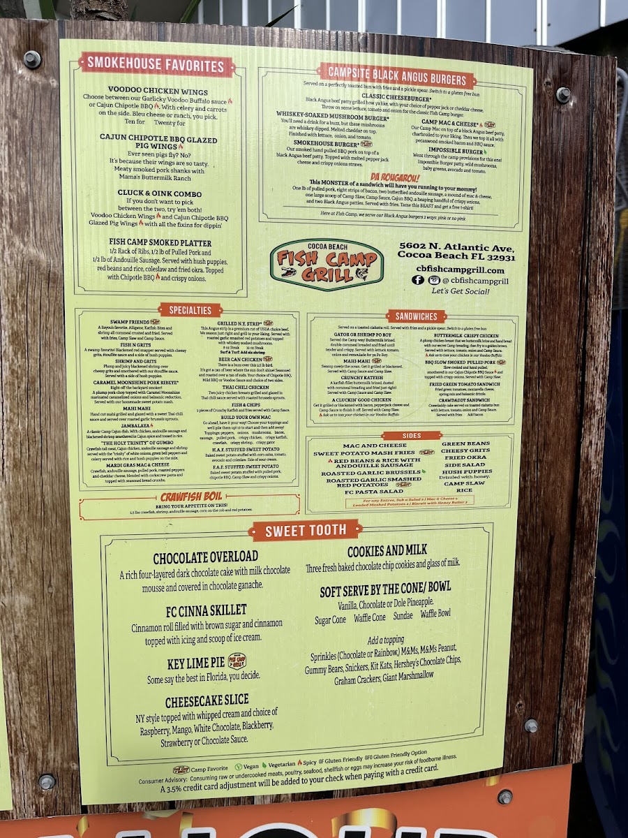 Cocoa Beach Fish Camp Menu - Image 6